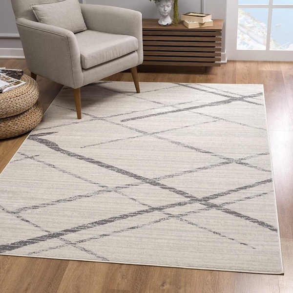 Palacedesigns 4 x 6 ft. Gray Modern Abstract Pattern Area Rug PA2627813 - main